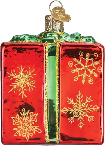 Miniatura 3 de Old World Box - Adorno de vidrio soplado para árbol de Navidad, decoración festiva artesanal, colección de fiestas
