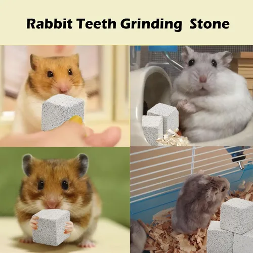 Miniatura 2 de PINVNBY 9 bloques de lava para chinchillas, piedras masticables para hámster, cuadrados, minerales, calcio, conejito, piedra pómez, juguetes