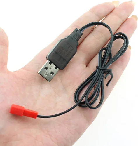 Miniatura 5 de 3 unids negro USB cable de carga JST enchufe 3.7 V USB cargador de batería de litio para RC aviones helicóptero juguete accesorio