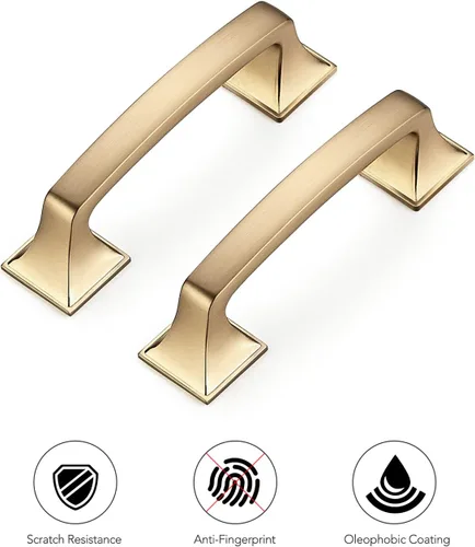 Miniatura 9 de Ravinte Paquete de 1 Tiradores de Arco Cuadrados Sólidos de 3 Pulgadas para Gabinetes de Cocina, Manijas de Gabinetes de Cocina Bronce Champán