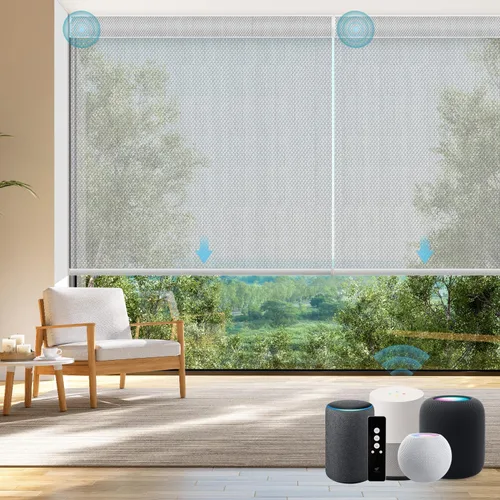 Miniatura 23 de SmartWings Persianas Enrollables Inteligentes Motorizadas con Filtro de Luz, Persianas Eléctricas con Control Remoto para Ventanas Compatibles