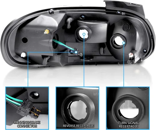 Miniatura 6 de AmeriLite Luces traseras LED negras para Mazda Miata 1999-2005 - lado del pasajero y del conductor
