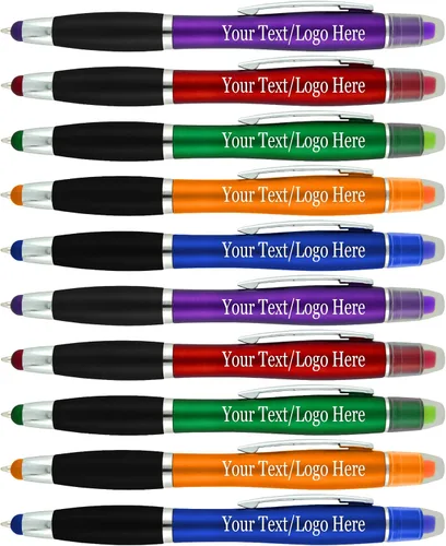 SyPen Bolígrafos personalizados con resaltador de gel y lápiz capacitivo, paquete de 200 unidades, impresión a granel, resaltador bíblico de 3