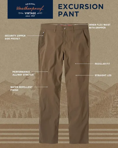Miniatura 2 de Weatherproof Vintage Pantalones de excursión de ajuste regular para hombre, ultra elásticos, informales, con parte delantera plana