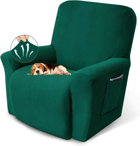 Miniatura 10 de KEKUOU Fundas para sillas reclinables, fundas elásticas para sofá reclinable de niño perezoso, 1 pieza, protector de muebles con parte inferior Azul