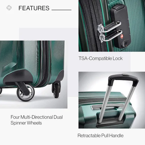 Miniatura 4 de Samsonite Winfield 3 DLX Hardside - Equipaje expandible con ruedas, Esmeralda), 120754-L413