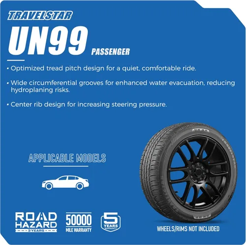 Miniatura 2 de Juego de 2 (dos) Travelstar UN99 All Season 175/70R13 82T Neumático radial para automóvil de pasajeros 175/70/13 para todas las estaciones, incluye