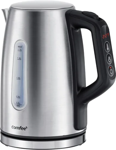 Miniatura 12 de COMFEE' Hervidor eléctrico de té de 1.7L de doble pared y caldera de agua eléctrica, 100% acero inoxidable interior y tapa y caño, tapa de dos Pared