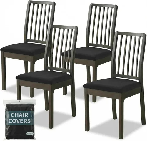 Miniatura 17 de Deisy Dee Fundas de asiento de terciopelo para sillas de comedor, juego de fundas para sillas de comedor (4, azul bebé)