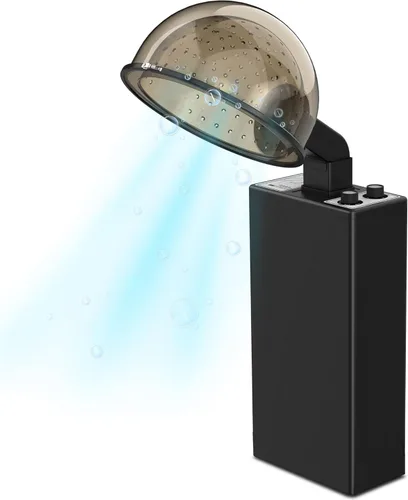 TASALON Secador de pelo profesional con capó, 1000 W, acero inoxidable negro, soporte ajustable en altura y ángulo, inclinación de 70°, capucha