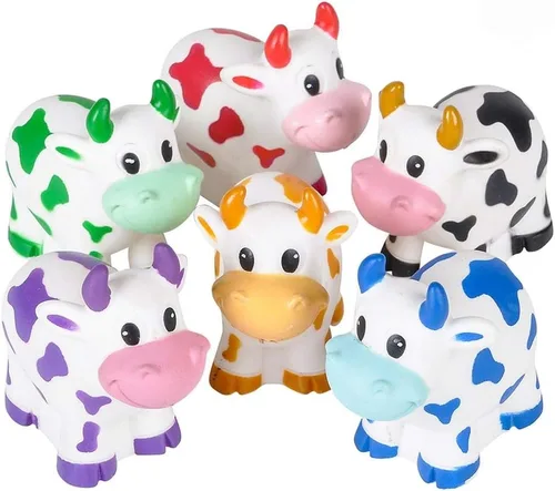 Rhode Island Novelty Vacas de goma coloridas de 2 pulgadas (paquete de 24)
