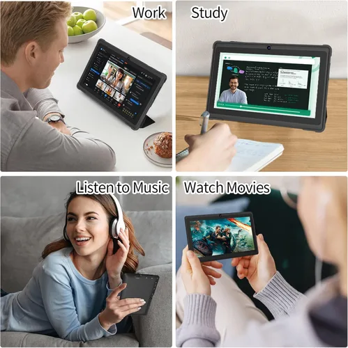 Miniatura 7 de Tablet de 7 pulgadas con funda, tabletas Android 15 de cinco núcleos, 8GB RAM 32GB ROM expansión de 512GB, pantalla IPS HD de 1024 x 600, 3500mAh