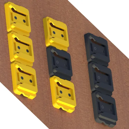 Miniatura 4 de Soportes de batería Gijok para montar en base Dewalt 20V/60V - Compatible con baterías DCB200, DCB203, DCB205, DCB206 (Amarillo, paquete de 5)