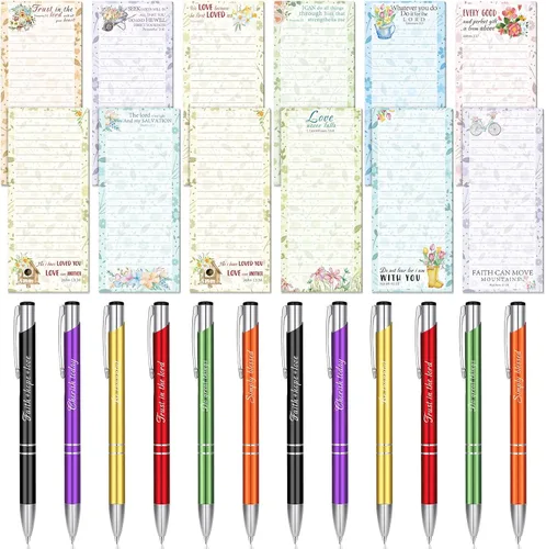 Miniatura 8 de Geyee 24 Piezas Regalos Cristianos para Mujeres al Por Mayor Regalos de Navidad Mini Blocs de Notas Religiosos y Bolígrafos Premios Regalo Diarios