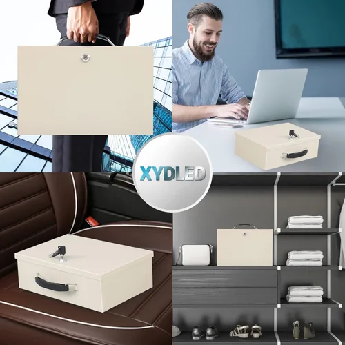 Miniatura 8 de xydled Caja Fuerte Resistente al Fuego Caja Fuerte con Cerradura de Llave para Almacenamiento de Seguridad en Casa y Oficina de Objetos de Valor