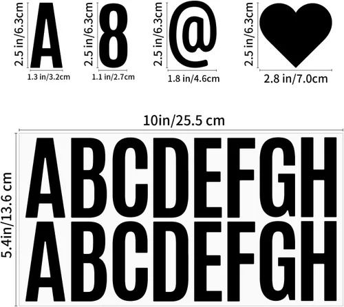 Miniatura 2 de 400 calcomanías autoadhesivas de letras grandes de 2.5 pulgadas, 24 hojas, para tablones de anuncios, aulas, álbumes de recortes, tableros de Negro