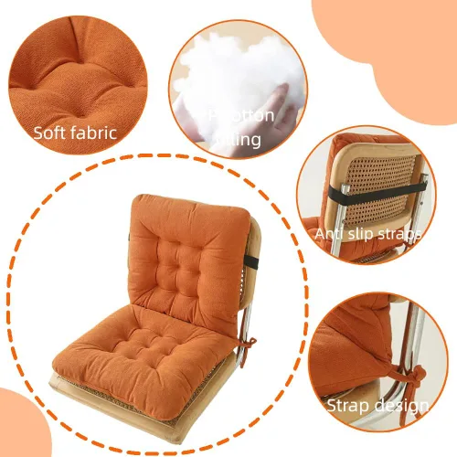 Miniatura 3 de Cojín de asiento de oficina, almohadilla antideslizante con soporte lumbar, ideal para escritorio, juegos, banco o sentarse en el suelo