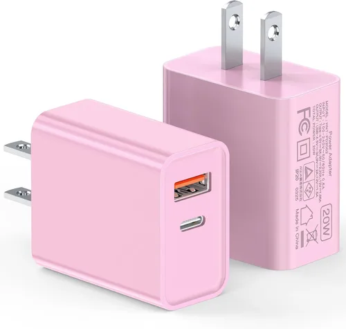 Miniatura 9 de Cargador de pared USB C de 20 W para iPhone 17/16/15/14/13/13 Mini/13 Pro Max/12/12 Pro/12 Pro Max Cube, paquete de 2 unidades de doble puerto