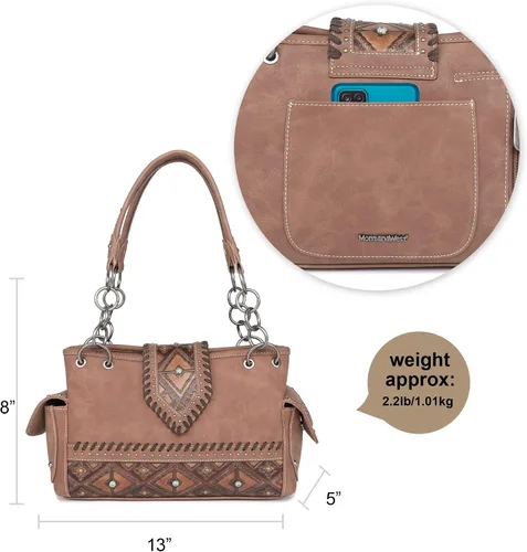 Miniatura 3 de Montana West Western Tote Bag for Women Concealed Carry Shoulder Handbag Tooling Purse with Wallet
