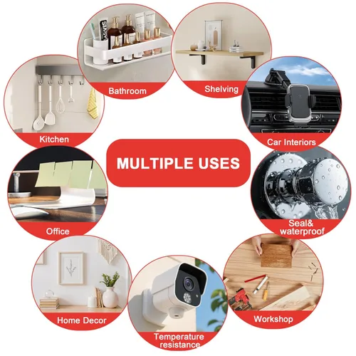 Miniatura 7 de Cinta de doble cara resistente, cinta de montaje VHB de 0.4 pulgadas x 16.4 pies, tiras adhesivas impermeables para paredes, decoración del hogar