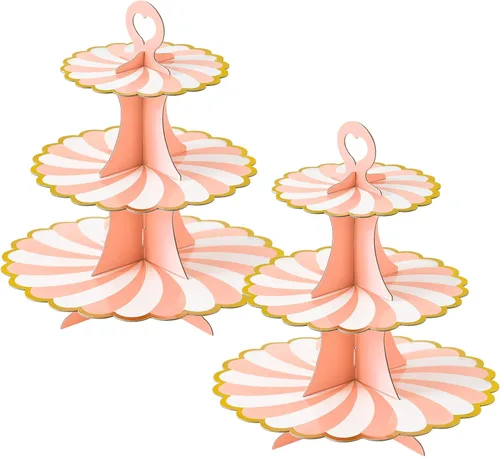 Miniatura 32 de Soleebee Soporte para Cupcakes de 3 Niveles, Torre de Cupcakes de Cartón, Torre de Soporte para Pasteles de Postre para Decoración de Cumpleaños