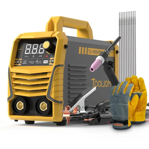Miniatura 8 de TOOLIOM Soldadora de varilla 195A 110/220V de doble voltaje con antorcha TIG de elevación, pantalla LCD, inversor IGBT con arranque en caliente