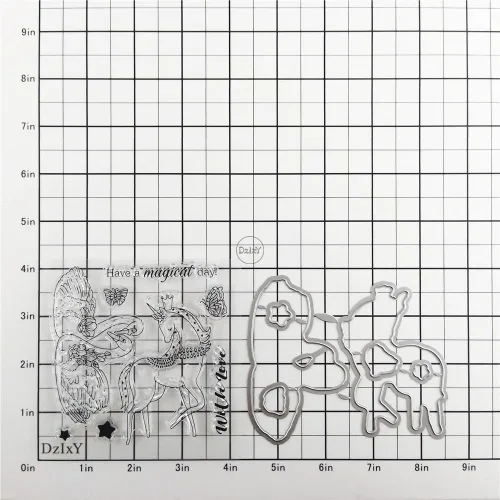 Miniatura 2 de DzIxY Swans Unicorn Sellos transparentes y troqueles de corte de metal para hacer tarjetas, kit de papel para álbumes de recortes, suministros