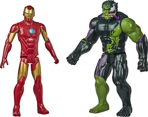 Miniatura 2 de Marvel Titan Hero Spider-Man Maximum Venom Series - Juego de 2 unidades de Iron Man vs Venomized Hulk de 12 pulgadas