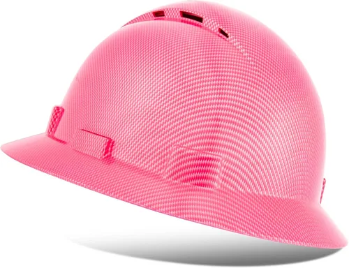 ProtectX - Cascos de construcción de ala completa, ventilados, aprobados por la OSHA, con suspensión de 6 puntos, Cascos de construcción Rosa -