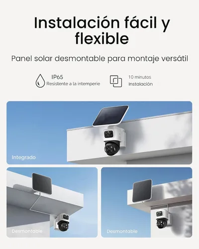 Miniatura 8 de eufy Security eufyCam S4 kit de 4 cámaras, cámara de seguridad solar inalámbrica para exterior, cámara Bullet-PTZ de triple lente, 4K UHD