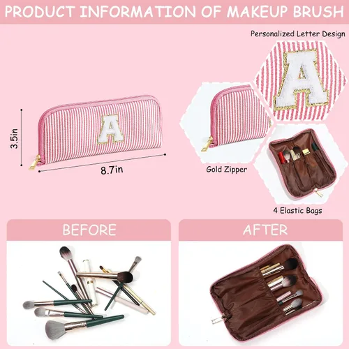 Miniatura 5 de YOOLIFE Regalos para niñas adolescentes – Bolsa de maquillaje con inicial personalizada, regalos de cumpleaños para mujeres, hermana, amiga, hija