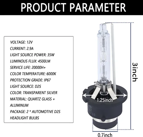 Miniatura 2 de Salior 2 bombillas para faros delanteros de automóvil, bombillas HID D2S de 6000K blanco frío, accesorios esenciales para automóvil para iluminación