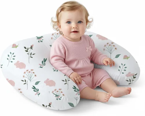 Miniatura 15 de Little Grape Land - Almohada de lactancia mejorada, lactancia materna y biberón durante 0 a 16 meses, funda suave lavable a máquina con relleno