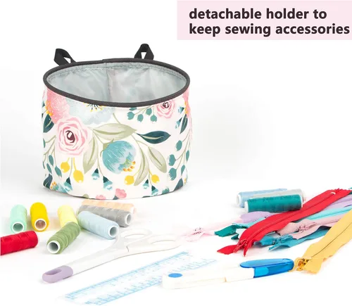 Miniatura 5 de PACMAXI Almohadilla para máquina de coser para mesa con bolsillos, tapete resistente al agua, organizador para accesorios de máquina de coser