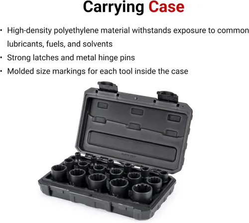 Miniatura 6 de TEKTON Juego de llaves de vaso de impacto poco profundas de 12 puntos con funda, 17 piezas (5/16-1-1/4 pulgadas) SID92336