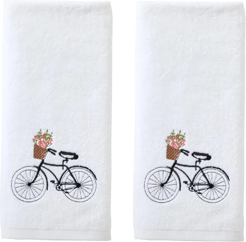 Miniatura 16 de SKL Home de Saturday Knight Ltd. Cesta de flores toalla de mano para bicicleta (paquete de 2), color blanco Bicicleta de cesta de flores