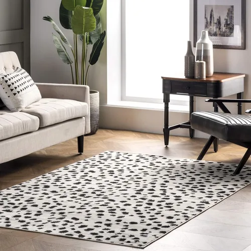 nuLOOM Brooks - Alfombra con estampado de leopardo, 6 pies 7 pulgadas x 9 pies, beige Brooks Beige