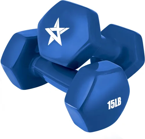 Miniatura 9 de Yes4All Mancuernas Hexagonales de Vinilo - Juego de 2 Mancuernas para Gimnasio en Casa y Entrenamiento de Fuerza (Opciones de Peso de 2-15 libras)