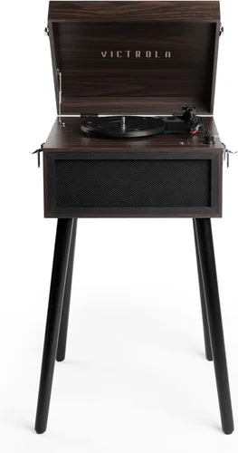 Miniatura 9 de Victrola Liberty – Reproductor de discos Bluetooth – Giradiscos 5-en-1 con transmisión de vinilos, radio FM, reproducción USB, altavoces integrados
