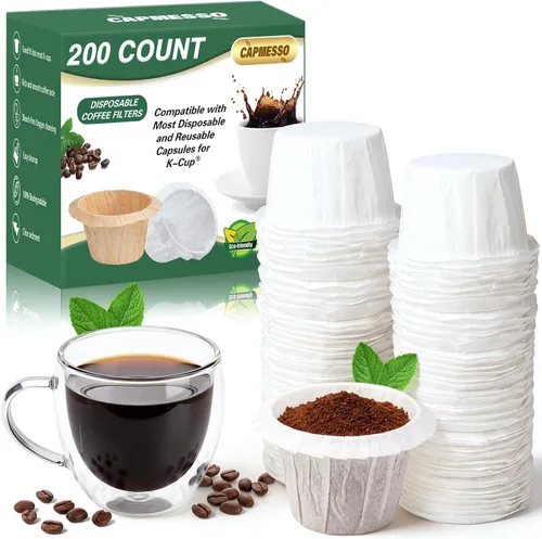 Miniatura 14 de CAPMESSO Filtros de papel desechables para café Reemplazo de filtros de café Kerig Filtros de café compatibles con cápsulas reutilizables de una