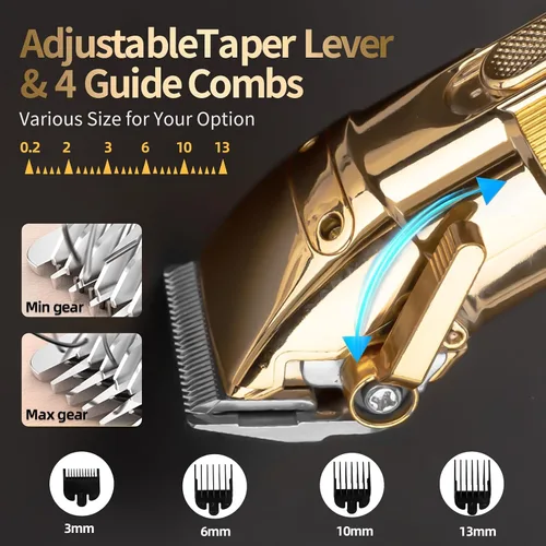 Miniatura 4 de Cortapelos para hombres, kit de aseo inalámbrico, cortapelos profesionales con pantalla LED, recortadora de barba recargable, regalos para hombres