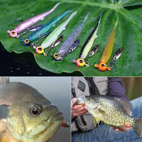 Miniatura 6 de Kit de Señuelos para Crappie - Plásticos - Cabezas de Jig - Kit de Shad - Minnow - Señuelos de Pesca para Crappie - Panfish - Bluegill - Kit de 40