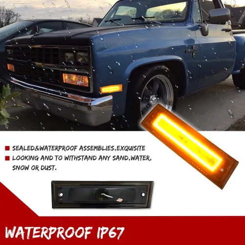 Miniatura 5 de Para 1981 1982 1983 1984 1985 1986 1987 1988 1989 1990 1991 Chevy GMC C/K 1500 2500 C10 C20 Suburban Blazer Jimmy Luces LED de Marcador Lateral