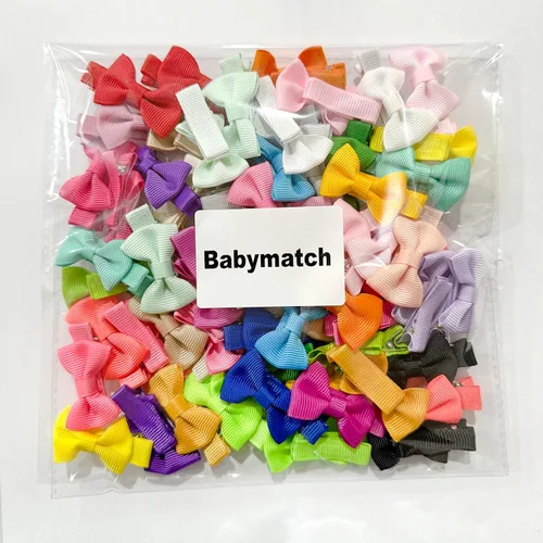 Miniatura 9 de Lazos para el pelo para niñas pequeñas: clips forrados con cinta de grogrén de 1.8 in, 60 piezas (30 pares)