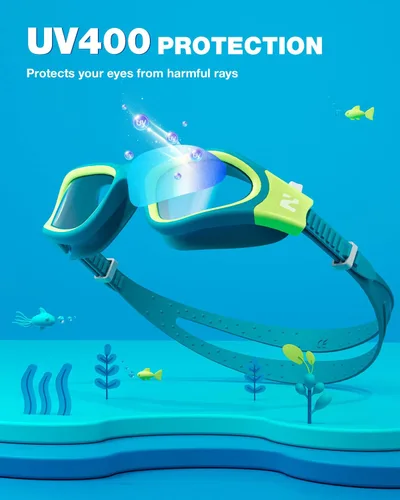 Miniatura 2 de ZIONOR Gafas de Natación para Niños, G1MINI SE Gafas de Natación Antivaho para Niño Niña 6-14 A5 (Lente transparente - verde verde)