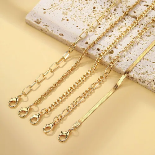 Miniatura 83 de Long tiantian Pulsera de oro gruesa para mujer, pulseras de oro delicadas, pulseras para mujer, pulseras apilables de eslabones de cadena