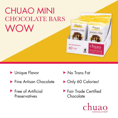 Miniatura 8 de chuao Chocolatier Potato Chip chocopods – Mini Barras de chocolate (24-Pack)