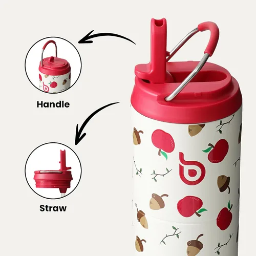 Miniatura 3 de BOTTLE BOTTLE Botella de agua aislada de 24 onzas con tapa de popote y asa para deportes, viajes, gimnasio, botellas de agua de acero inoxidable
