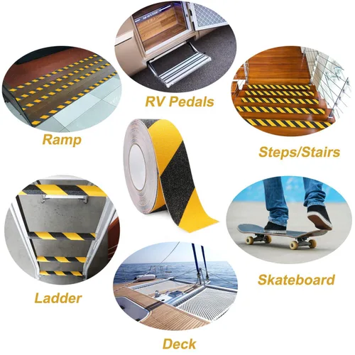 Miniatura 7 de Cinta de agarre de seguridad antideslizante de 2 pulgadas x 60 pies, banda de rodadura antideslizante para escaleras, escalones, pisos, zonas