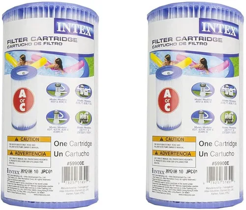 Intex 29000E Cartucho de bomba de filtro de repuesto tipo A de 4.25 x 8 pulgadas para piscinas sobre el suelo, (paquete de 2)